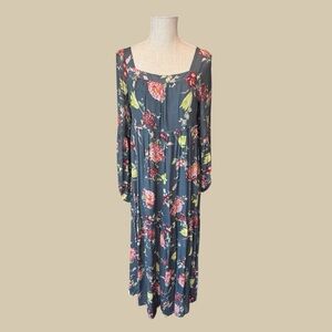 Anthropologie Evelin Maxi Floral Long Sleeve Dress.  Size S